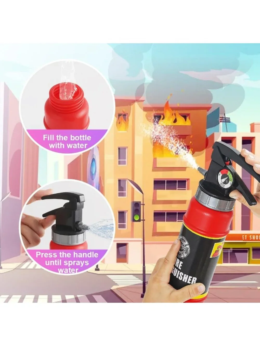 Kids Firefighter Costume Set - 10 Pcs Role Play Outfit & Toy Accessories for